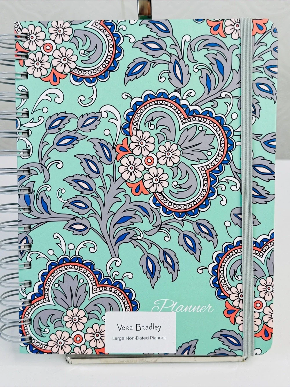 Vera Bradley Non-Dated Large Spiral Planner with Stickers Fan Flowers Calendar